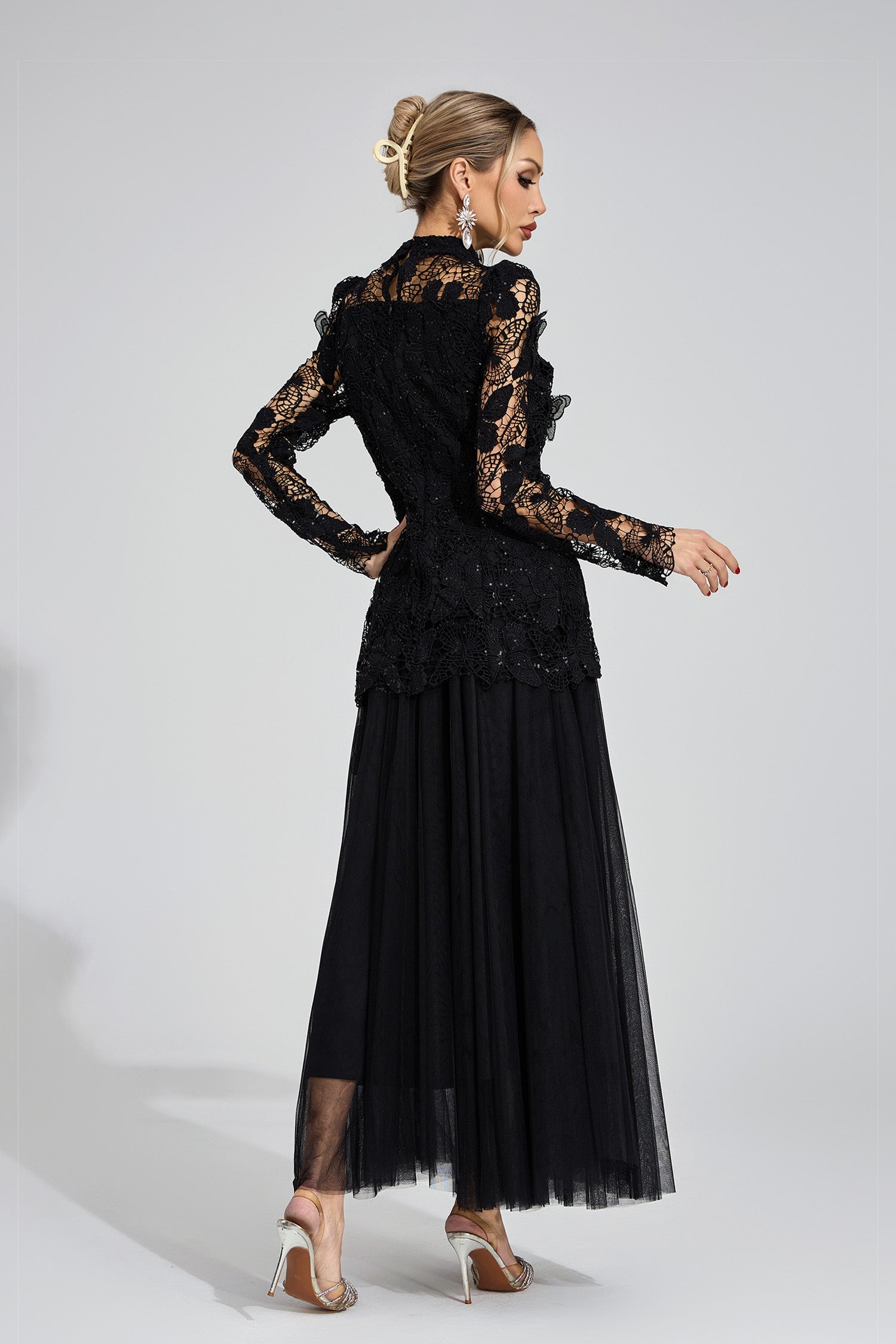 Eryna Black Embroidered Two Piece Set
