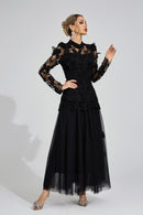 Eryna Black Embroidered Two Piece Set