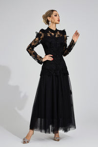 Eryna Black Embroidered Two Piece Set