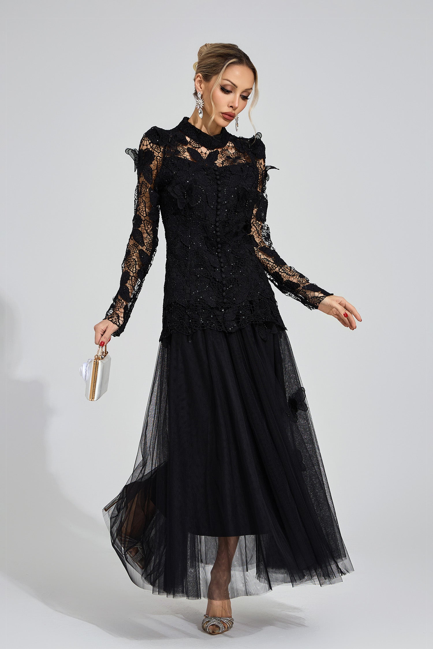 Eryna Black Embroidered Two Piece Set
