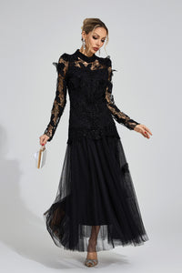 Eryna Black Embroidered Two Piece Set