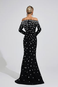 Lunvaris Black Diamond Maxi Dress