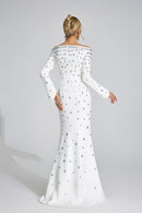 Lunvaris White Diamond Maxi Dress