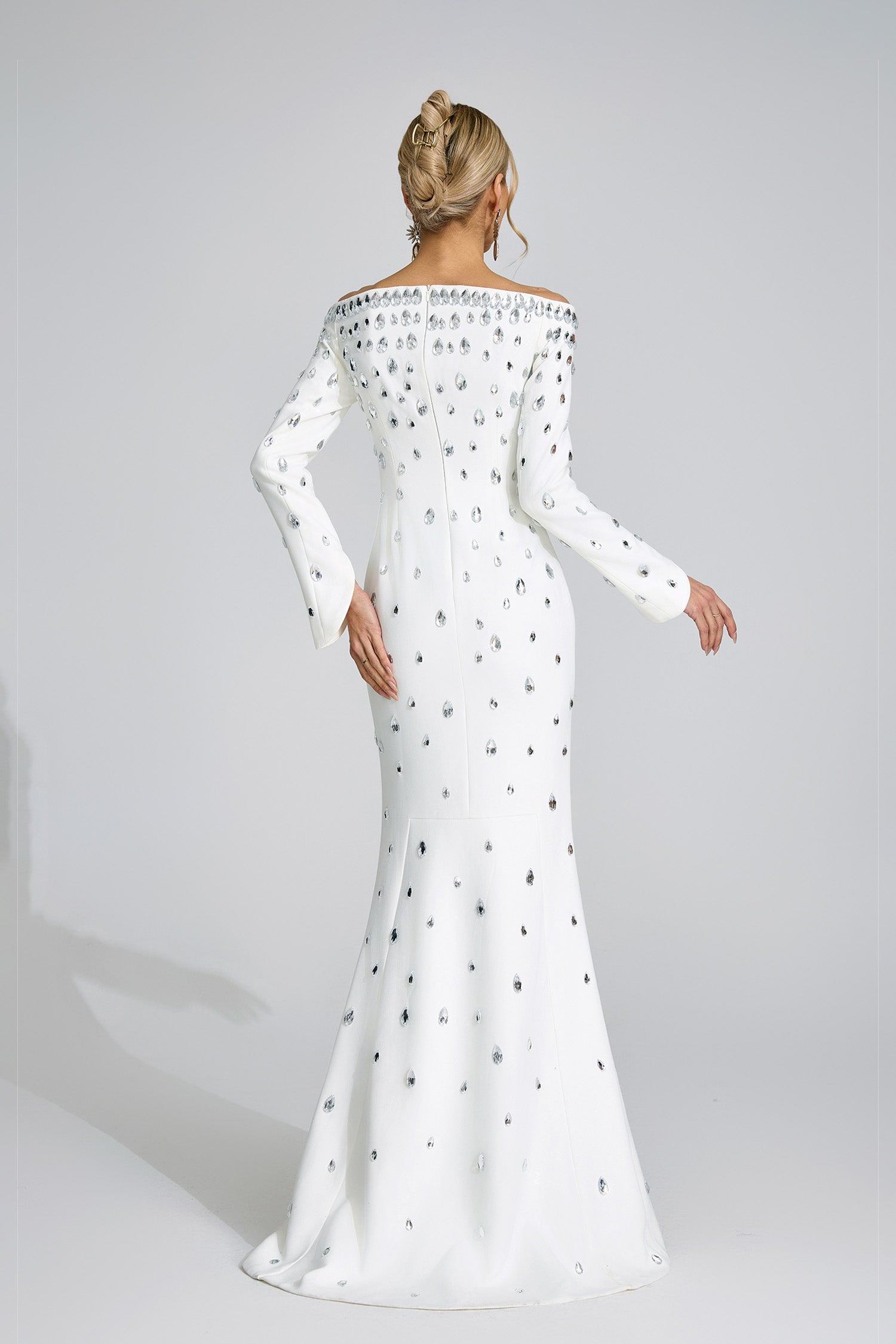 Lunvaris White Diamond Maxi Dress