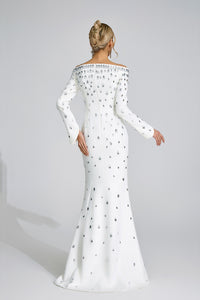 Lunvaris White Diamond Maxi Dress