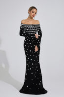 Lunvaris Black Diamond Maxi Dress