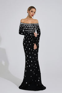 Lunvaris Black Diamond Maxi Dress