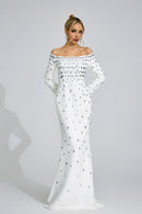 Lunvaris White Diamond Maxi Dress