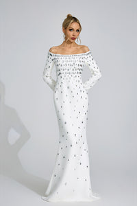 Lunvaris White Diamond Maxi Dress
