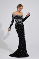 Lunvaris Black Diamond Maxi Dress