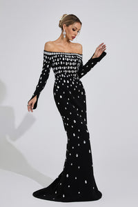 Lunvaris Black Diamond Maxi Dress