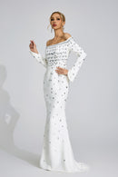 Lunvaris White Diamond Maxi Dress