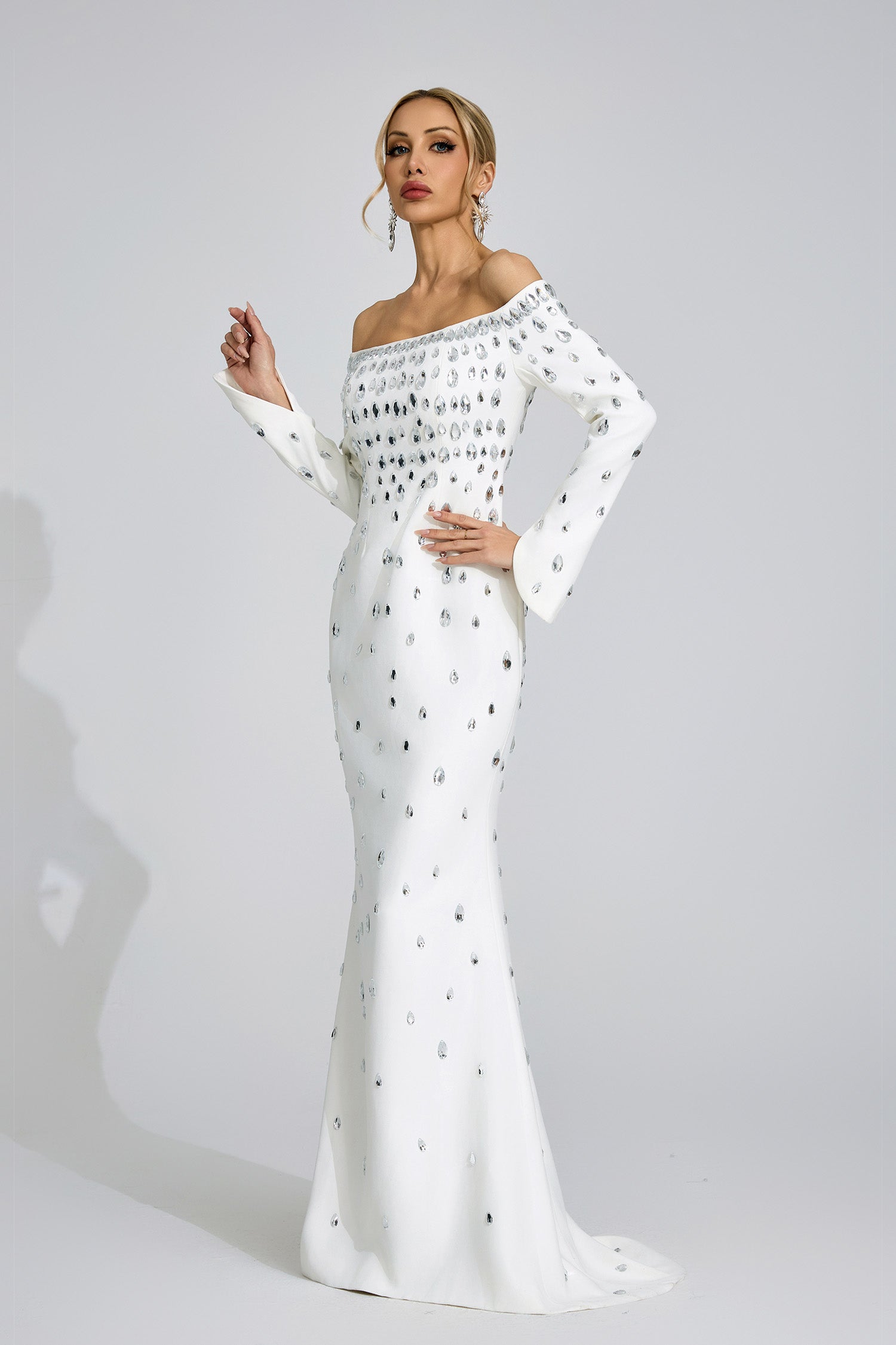 Lunvaris White Diamond Maxi Dress