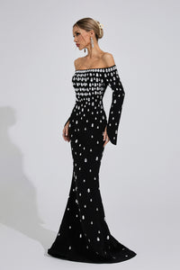Lunvaris Black Diamond Maxi Dress