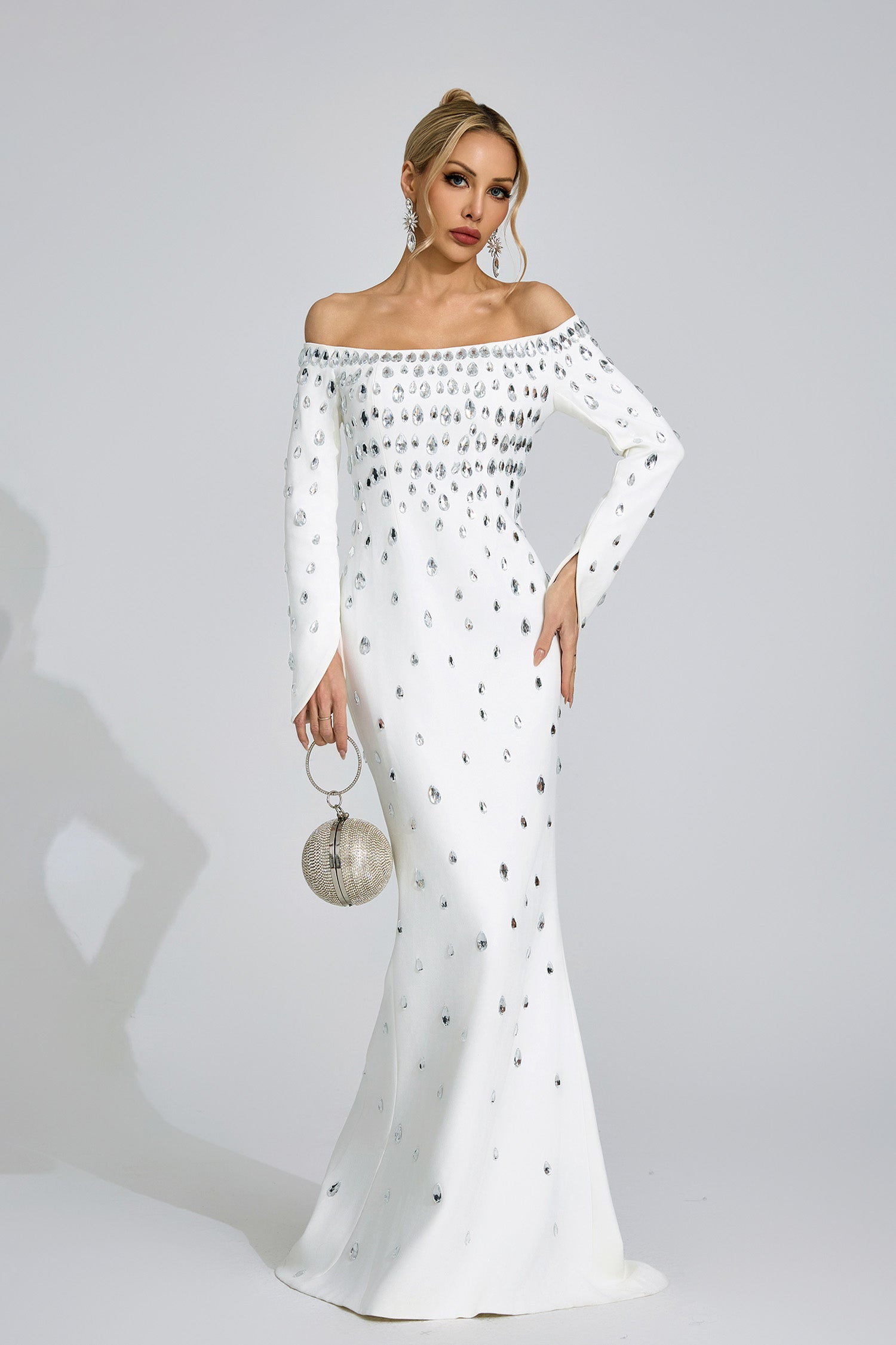 Lunvaris White Diamond Maxi Dress