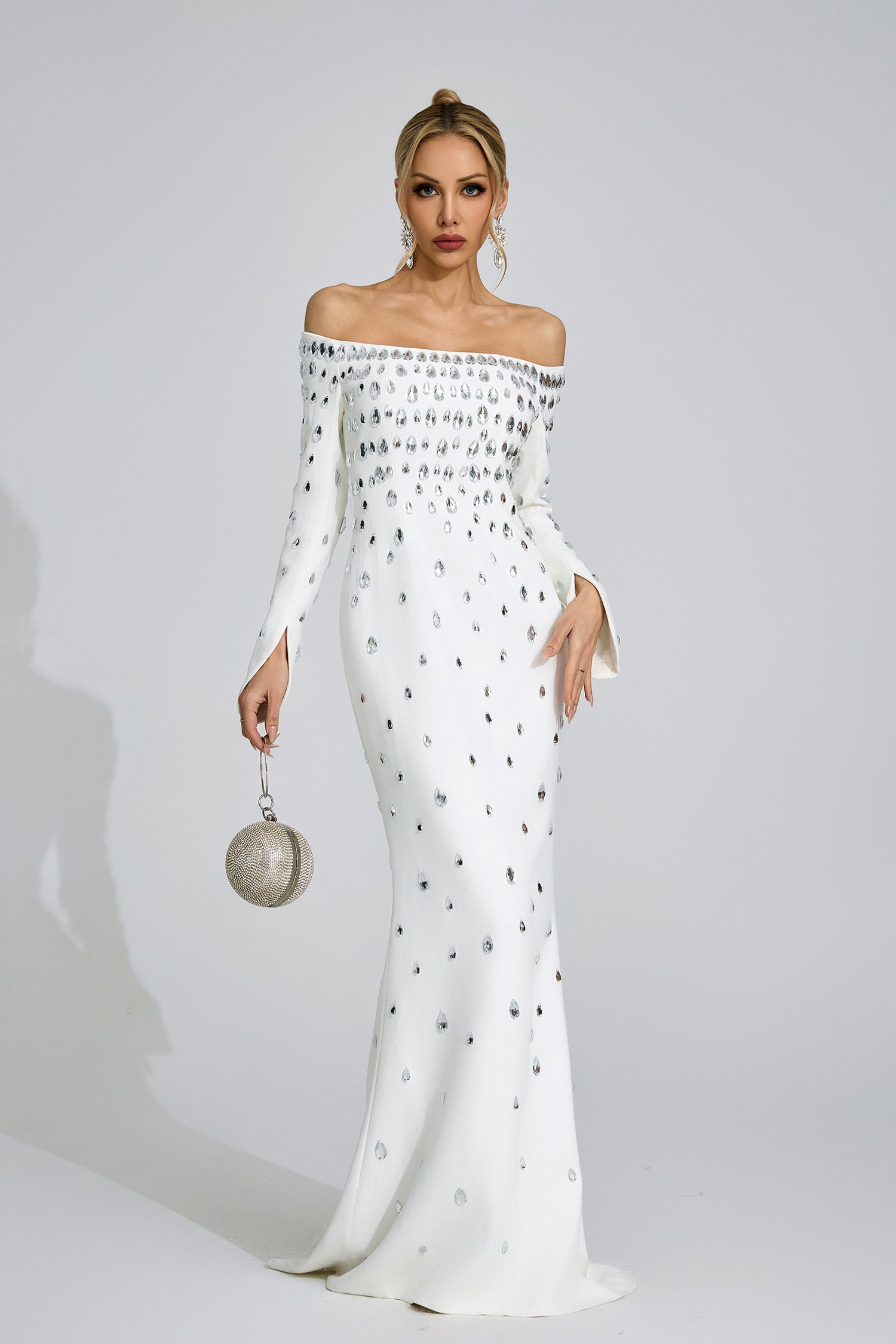 Lunvaris White Diamond Maxi Dress