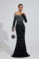Lunvaris Black Diamond Maxi Dress