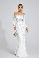 Lunvaris White Diamond Maxi Dress