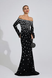 Lunvaris Black Diamond Maxi Dress