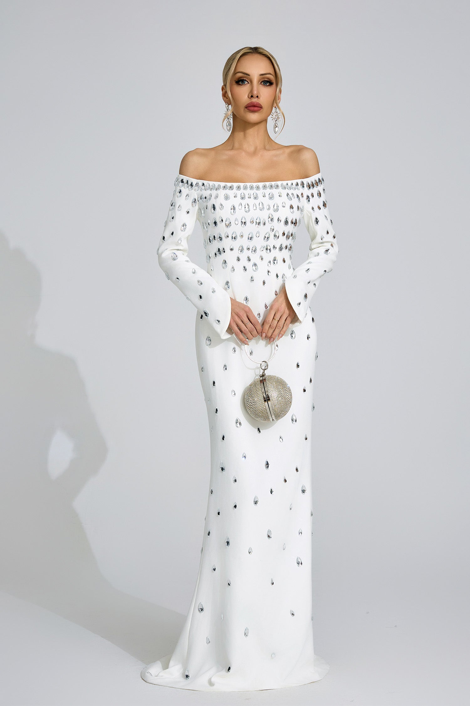 Lunvaris White Diamond Maxi Dress
