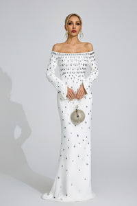 Lunvaris White Diamond Maxi Dress