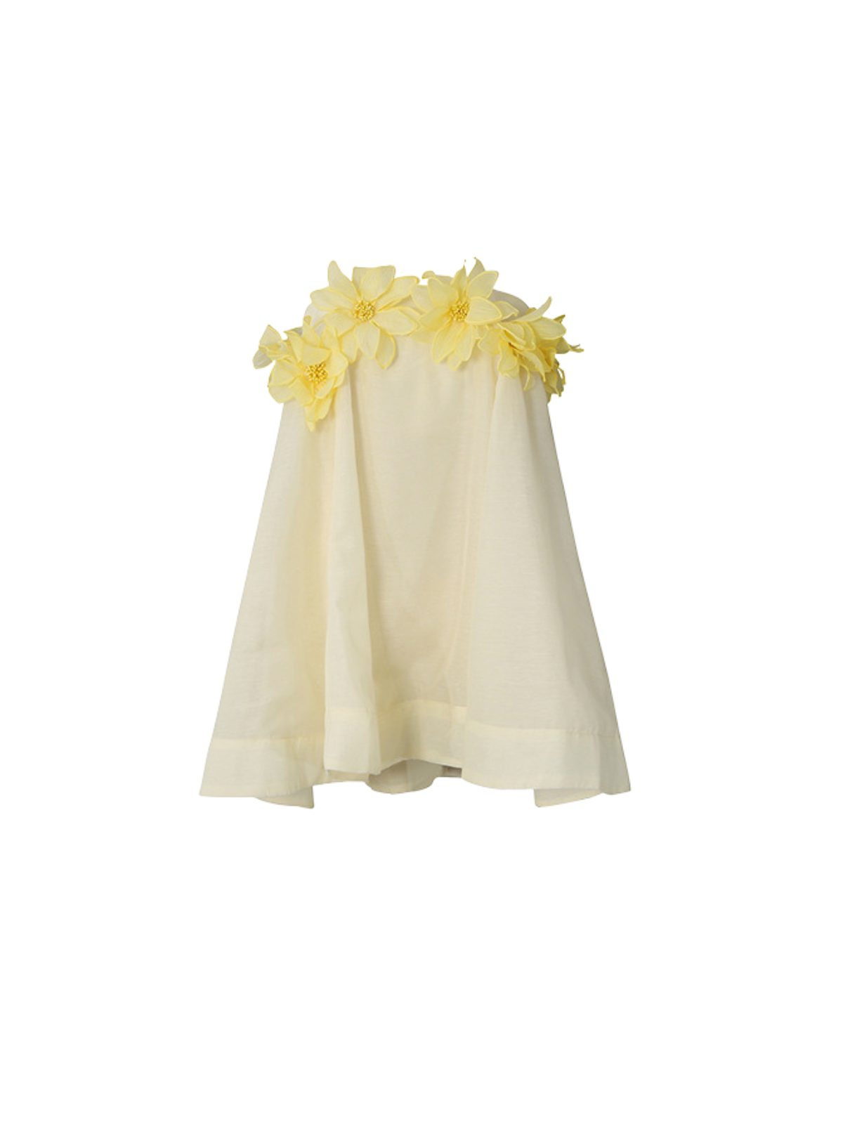 Ravixor Strapless Flower Mini Dress In Yellow