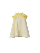 Ravixor Strapless Flower Mini Dress In Yellow