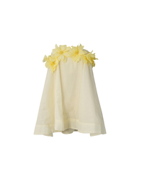 Ravixor Strapless Flower Mini Dress In Yellow
