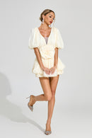 Cyrthia Pleated Mini Dress In Apricot