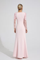 Ulvareth Pink Sequined Maxi Dress