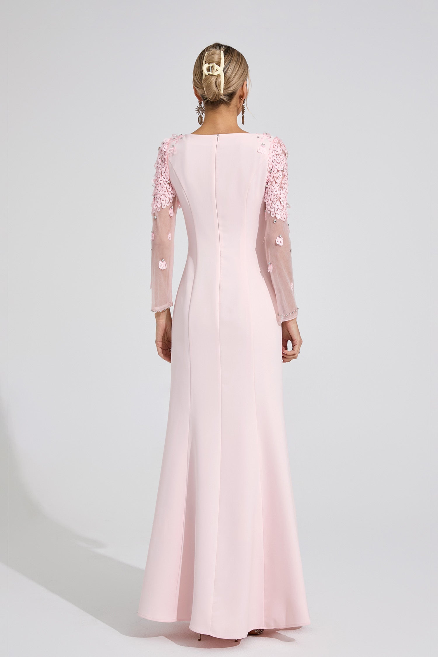 Ulvareth Pink Sequined Maxi Dress