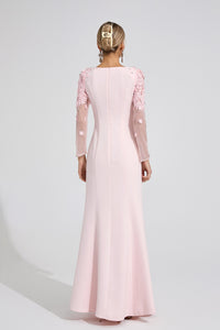 Ulvareth Pink Sequined Maxi Dress