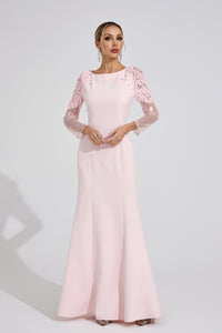 Ulvareth Pink Sequined Maxi Dress
