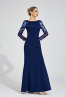 Ulvareth Blue Sequined Maxi Dress