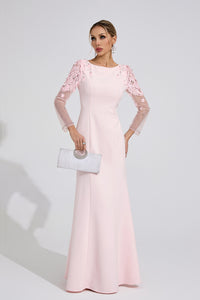 Ulvareth Pink Sequined Maxi Dress