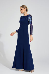 Ulvareth Blue Sequined Maxi Dress