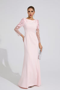 Ulvareth Pink Sequined Maxi Dress