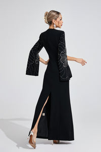 Zylarion Black Beaded Maxi Dress