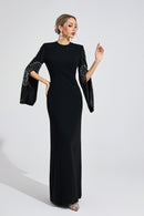 Zylarion Black Beaded Maxi Dress