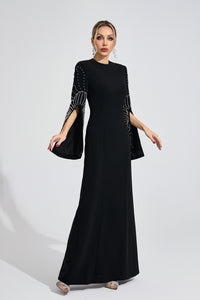 Zylarion Black Beaded Maxi Dress