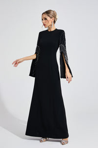 Zylarion Black Beaded Maxi Dress