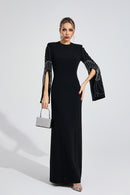 Zylarion Black Beaded Maxi Dress