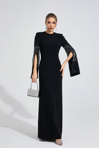 Zylarion Black Beaded Maxi Dress