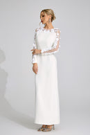 Corthiel White 3D Floral Maxi Dress