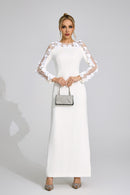 Corthiel White 3D Floral Maxi Dress