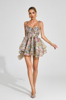 Dazra Floral Chiffon Mini Dress