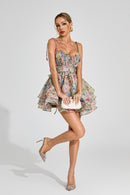 Dazra Floral Chiffon Mini Dress