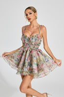 Dazra Floral Chiffon Mini Dress