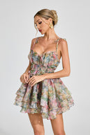 Dazra Floral Chiffon Mini Dress