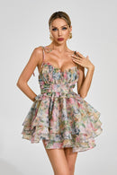 Dazra Floral Chiffon Mini Dress